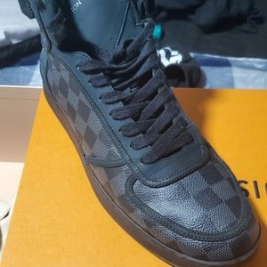 Louis Vuitton's tennis shoes and seth curry shoes